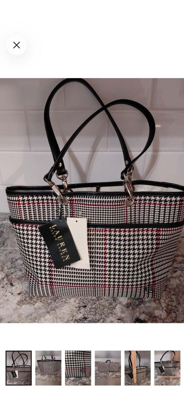 Lauren Ralph Lauren Houndstooth Tote Bag